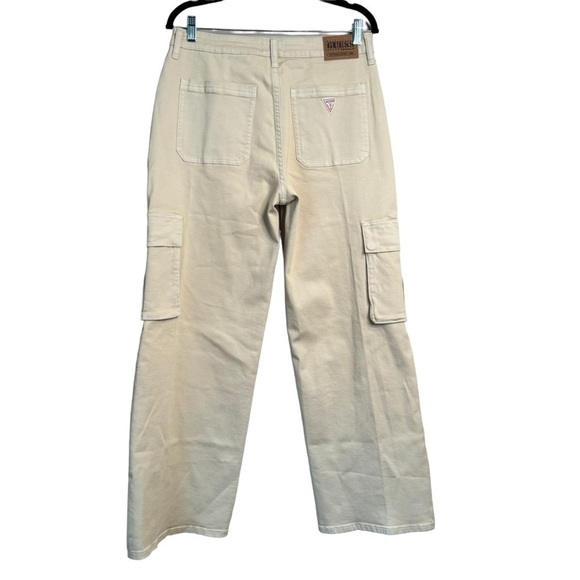 Guess Urban Fit Baggy Wide Leg Cargo Khaki Jeans Tan Women’s 30 - Picture 2 of 10